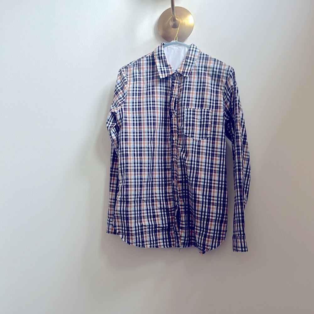 Stateside plaid button-down shirt. Size XS. 100% cotton.